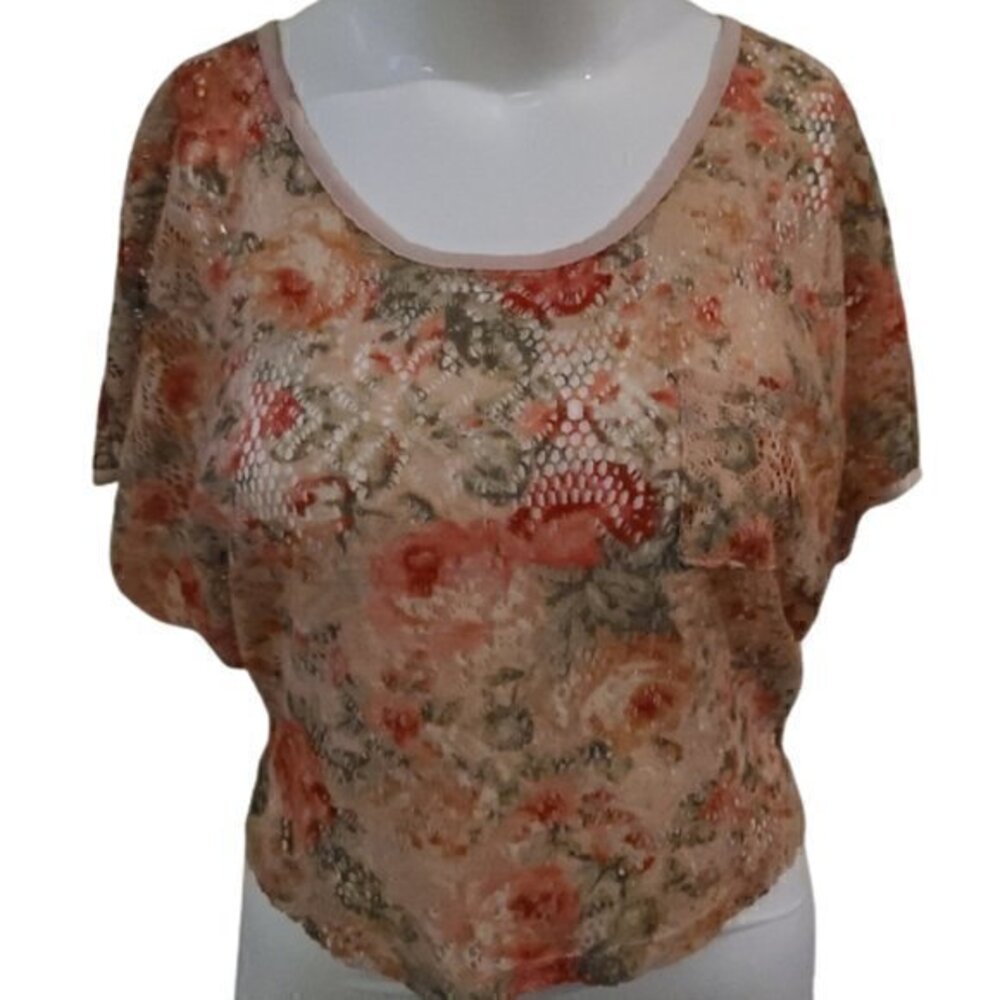 [Charlotte Russe] Flower Scoop Neck Top - Size M
